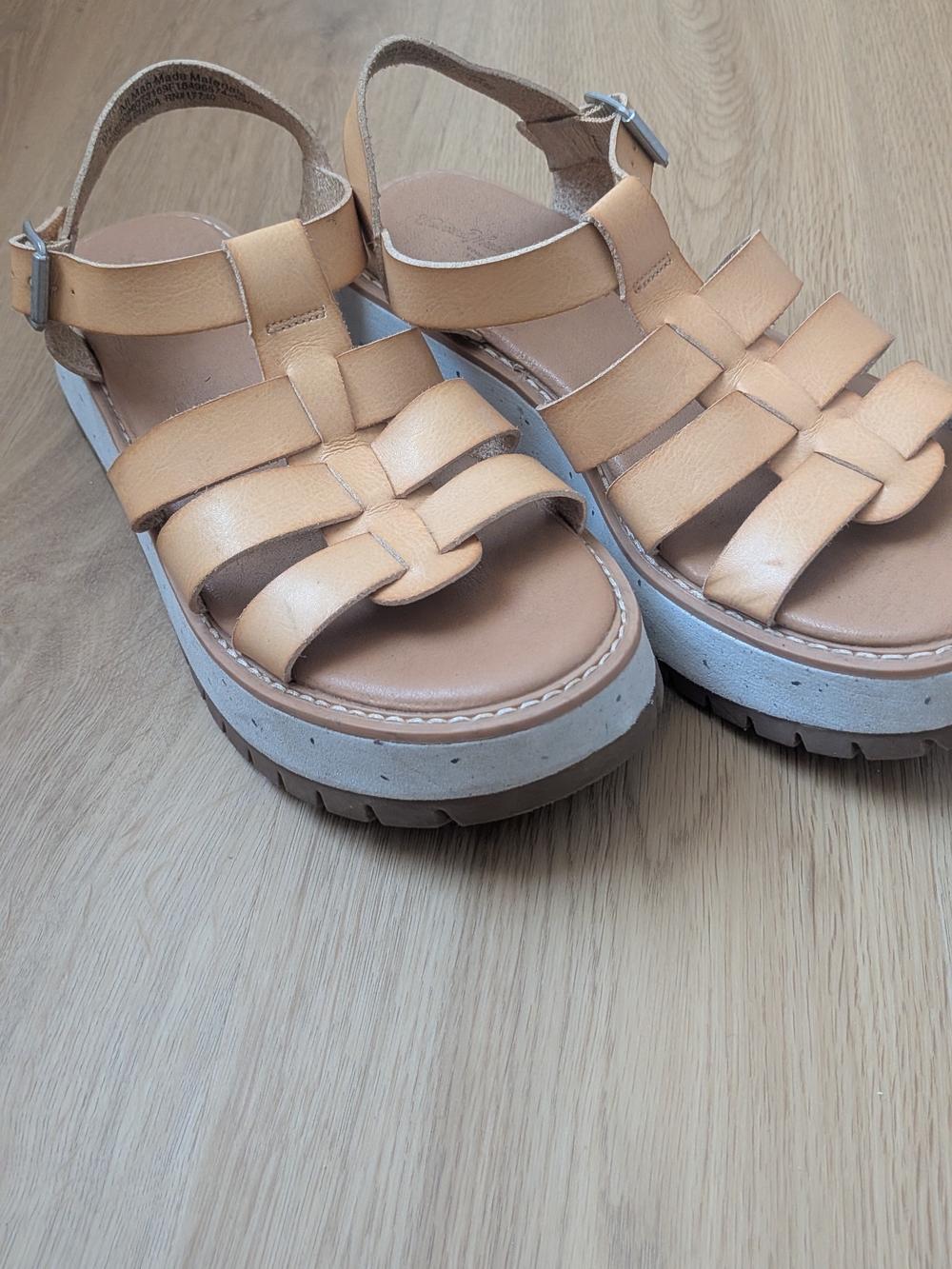 ❤️ Womens Tan Leather Fisherman Platform Sandals